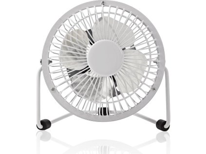 NEDIS mini ventilátor/ průměr 10 cm/ výkon 3 W/ napájení přes USB/ kabel 1 m/ kovový/ bílý
