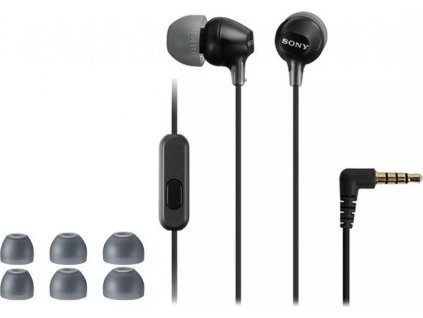 SONY headset do uší MDREX15APB/ sluchátka drátová + mikrofon/ 3,5mm jack/ citlivost 100 dB/mW/ černá