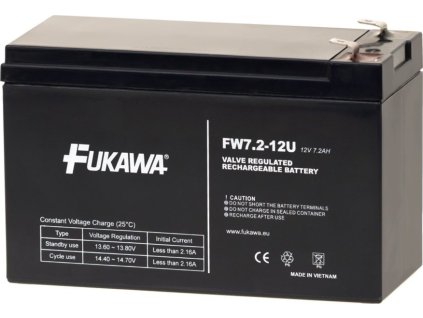 FUKAWA olověná baterie FW 7,2-12 F2U do UPS APC/ AEG/ EATON/ Powerware/ 12V/ 7,2 Ah/ životnost 5 let/ Faston F2-6,3mm