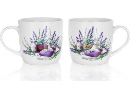 BANQUET Sada keramických hrnků LAVENDER 360 ml, 2 ks