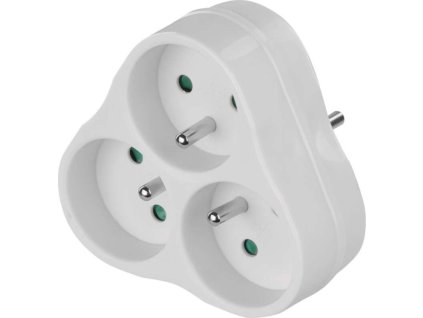 Rozbočovací zásuvka 3× kulatá, bílá