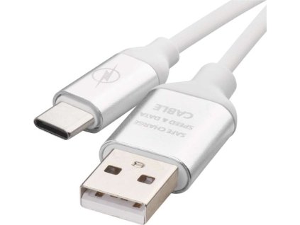 Nabíjecí a datový kabel USB-A 2.0 / USB-C 2.0, 1 m, bílý
