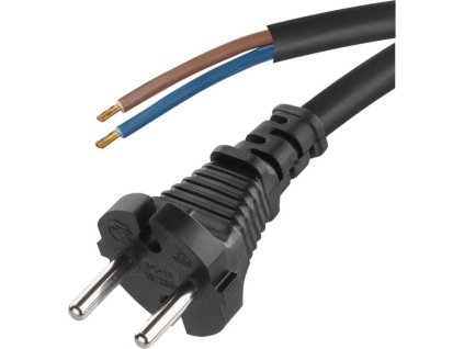 Flexo šňůra gumová 2× 1,5mm2, 5m, černá