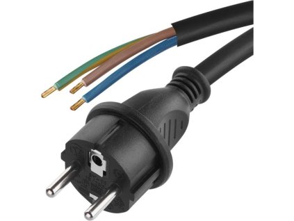 Flexo šňůra gumová 3× 1mm2, 3m, černá