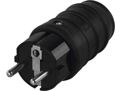 Vidlice gumová přímá pro prodlužovací kabel, černá