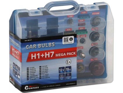 Žárovky 12V servisní box MEGA H1+H7+pojistky