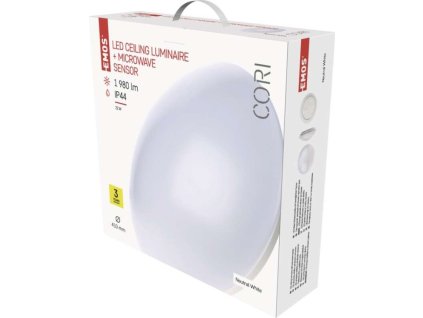 LED přisazené svítidlo CORI s pohyb. čidl., kr. 22W n.b., IP44