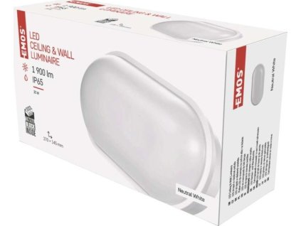 LED přisazené svítidlo QARI, oválné bílé 20W neutrální bílá, IP65
