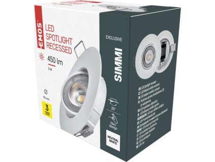 LED bodové svítidlo SIMMI bílé, kruh 5W neutrální bílá