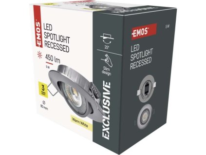 LED bodové svítidlo SIMMI stříbrné, kruh 5W teplá bílá