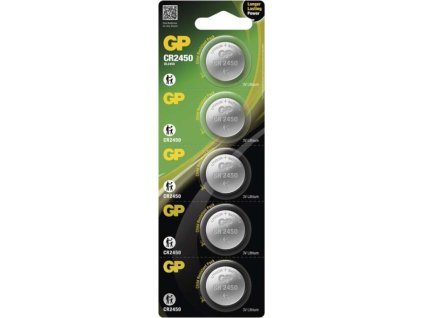 Lithiová knoflíková baterie GP CR2450, 5 ks