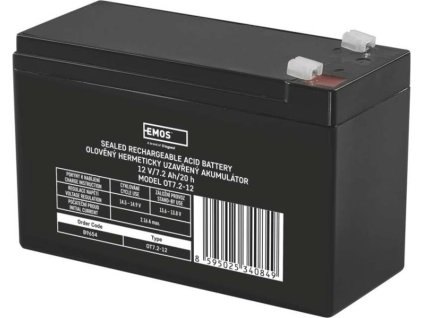 Bezúdržbový olověný akumulátor 12 V/7,2 Ah, faston 4,7 mm