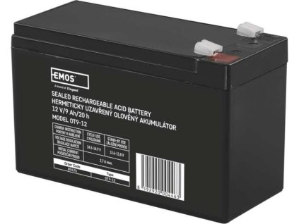 Bezúdržbový olověný akumulátor 12 V/9 Ah, faston 6,3 mm