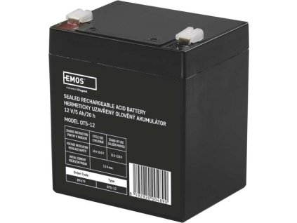 Bezúdržbový olověný akumulátor 12 V/5Ah, faston 6,3 mm