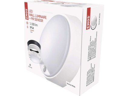 LED přisazené svítidlo ZURI s pohyb. čidl., kruhové č/b 14W n.b.