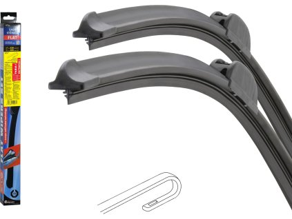 Stěrače FLAT SET (HOOK) 530+480mm OCT I/FAB I