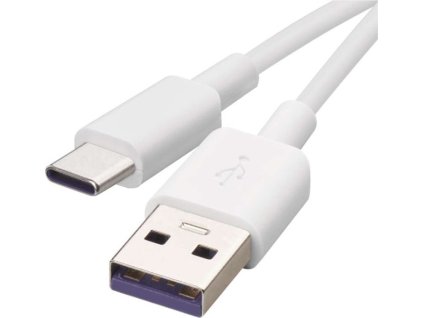 Nabíjecí a datový kabel USB-A 2.0 / USB-C 2.0, 1,5 m, bílý