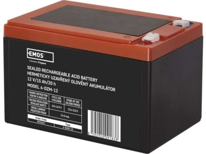 Bezúdržbový trakční olověný aku. 12 V/15 Ah, faston 6,3 mm