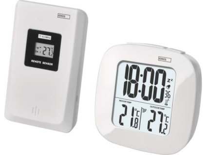 Digitální teploměr, bezdrátové čidlo, budík, datum E0127