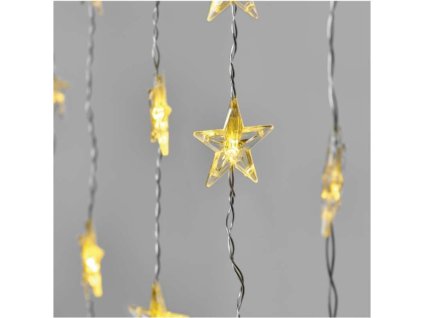 LED vánoční závěs – hvězdy, 120x90 cm, venkovní i vnitřní, teplá bílá, časovač