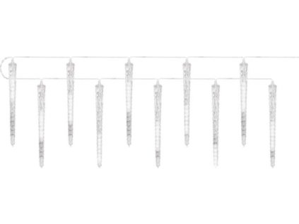 LED vánoční girlanda – 10x rampouch, 3,6 m, venkovní i vnitřní, studená bílá