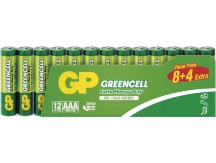 Zinková baterie GP Greencell AAA (R03), 8+4 ks