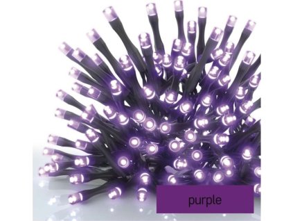 Standard LED spojovací vánoční řetěz, 10 m, venkovní i vnitřní, fialová