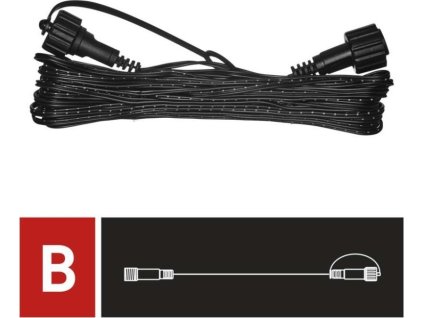 Prodlužovací kabel pro spojovací řetězy Standard černý, 10 m, venkovní i vnitřní