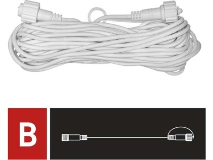 Prodlužovací kabel pro spojovací řetězy Profi bílý, 10 m, venkovní i vnitřní