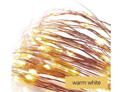 LED vánoční nano řetěz měděný, 0,9 m, 2x AA, vnitřní, teplá bílá, časovač