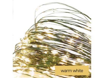 LED vánoční nano řetěz zelený, 4 m, venkovní i vnitřní, teplá bílá, časovač