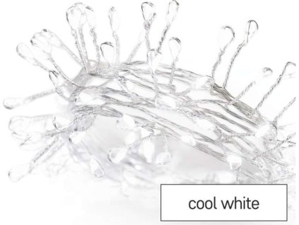 LED vánoční nano řetěz – ježek, 2,4 m, 3x AA, vnitřní, studená bílá, časovač