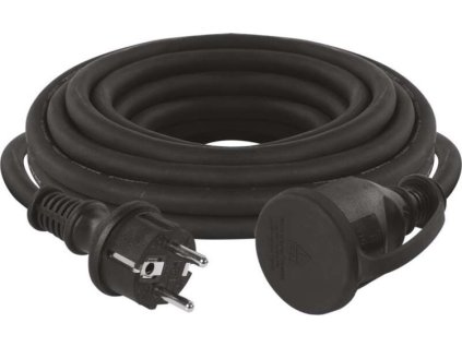 Venkovní prodlužovací kabel 5 m / 1 zásuvka / černý / guma-neopren / 230 V / 1,5 mm2