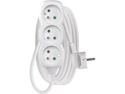 Prodlužovací kabel 3 m / 3 zásuvky / bílý / PVC / 1,5 mm2
