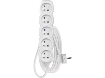 Prodlužovací kabel 3 m / 5 zásuvek / bílý / PVC / 1 mm2