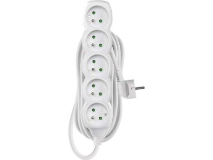 Prodlužovací kabel 7 m / 5 zásuvek / bílý / PVC / 1 mm2