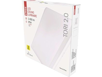 LED přisazené svítidlo TORI, čtvercové bílé 24W neutr. b., IP54