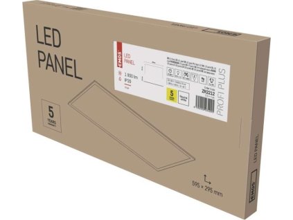 LED panel 30×60, obdélníkový vestavný bílý, 18W neutrální bílá, Emergency