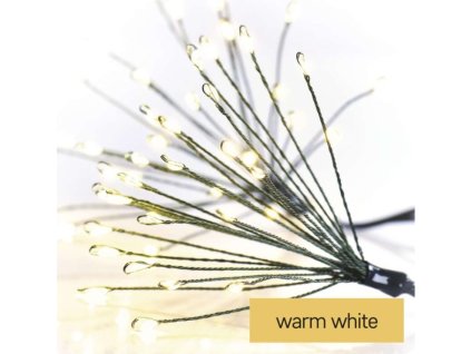 LED světelný řetěz – svítící trsy, nano, 8 m, vnitřní, teplá bílá, časovač