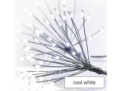 LED světelný řetěz - svítící trsy, nano, 5,2 m, vnitřní, studená bílá, časovač