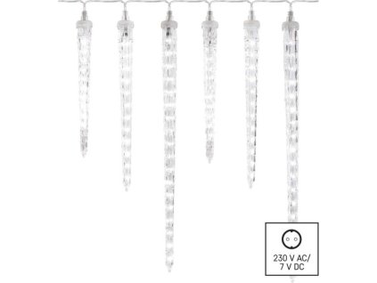 LED vánoční girlanda – rampouchy, 6 ks, 2 m, venkovní i vnitřní, studená bílá