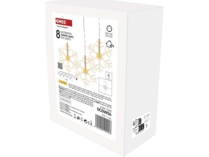 LED vánoční závěs – sněhové vločky, 84 cm, venkovní i vnitřní, teplá bílá