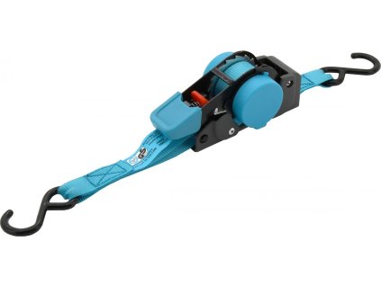 Popruh s ráčnou a háky samonavíjecí 100daN 2m TÜV BLUE WAY