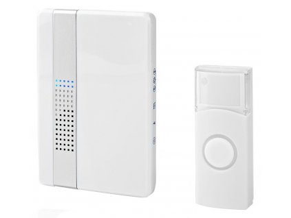Bezdrátový Zvonek | Síťové napájení | 220 - 240 V AC 50 Hz | 1x CR2032 | Hlasitost: 80 dB | Dosah signálu: 300 m | IP44 | Nastavitelná hlasitost | 36 Melodií | 1 Přijímač | Bílá