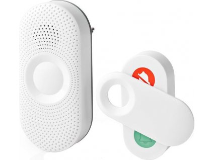 Bezdrátový Zvonek | Síťové napájení | 220 - 240 V AC 50 Hz | 1x CR2032 | Hlasitost: 80 dB | Dosah signálu: 300 m | IP44 | Nastavitelná hlasitost | 36 Melodií | 1 Přijímač | Bílá / Šedá