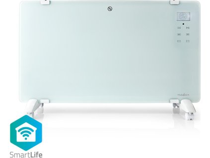SmartLife Konvekční Horkovzdušný Ventilátor | Wi-Fi | Vhodné do koupelny | Skleněný panel | 2000 W | 2 Nastavení Teploty | LED | 15 - 35 °C | Nastavitelný termostat | Bílá