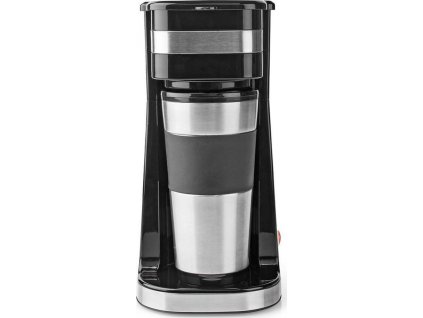 NEDIS kávovar/ na jeden šálek/ dvoustěnný cestovní hrnek/ kapacita 0,42 l/ černý