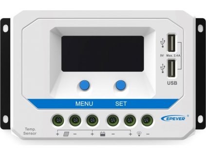 EPEVER VS3024AU solární PWM regulátor 12/24 V, 30 A, USB, vstup 50V