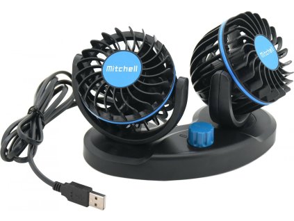 Ventilátor MITCHELL DUO 2x85mm USB 5V na palubní desku