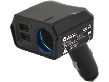 Adaptér pevný 12V + 2x USB 2400mA SELECT